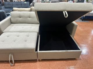 Sofá modular beige 220cm antimanchas