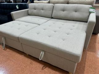 Sofá modular beige 220cm antimanchas