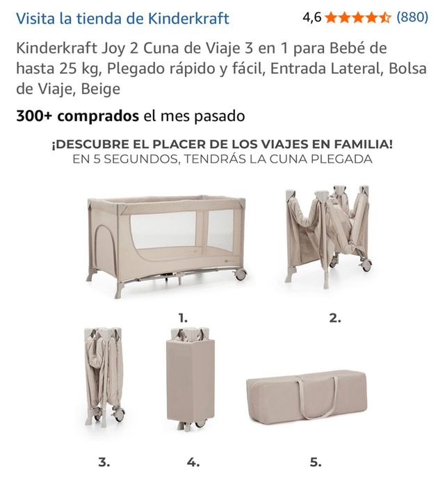 Cuna de Viaje Kinderkraft Joy 2 3 en 1 / P6 - miniatura 6