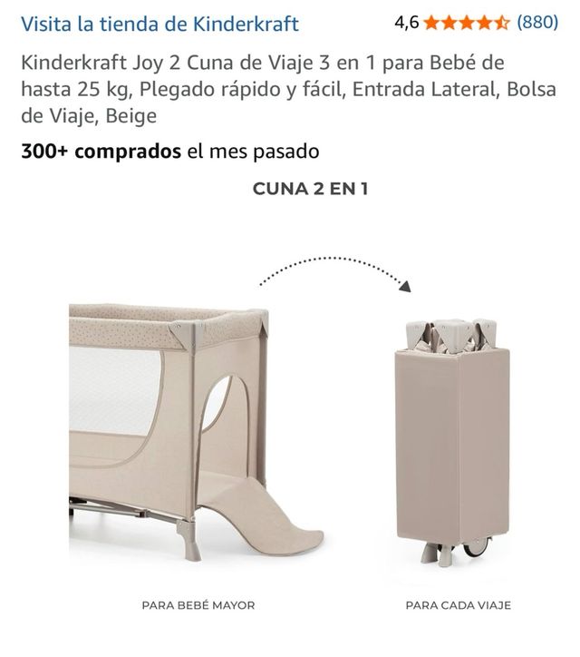 Cuna de Viaje Kinderkraft Joy 2 3 en 1 / P6 - miniatura 5