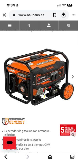 Generador Eléctrico GENERGY 4500W