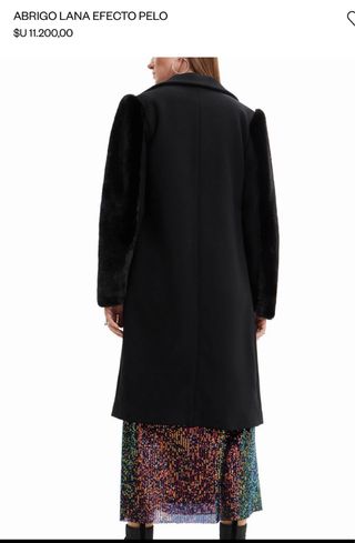 Abrigo lana efecto pelo
