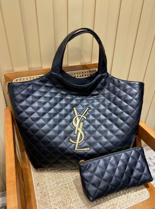 Bolso Tote Grande YSL Icare Negro