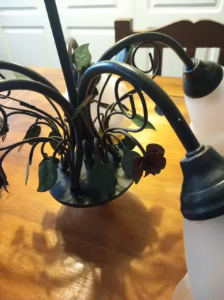 Lámpara de techo forja y cristal