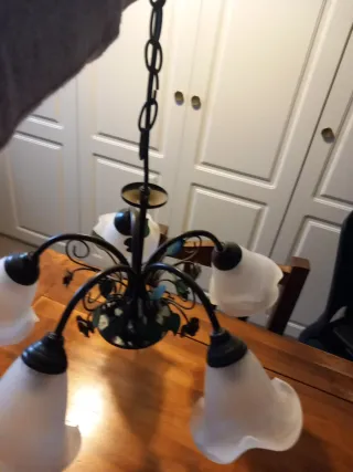 Lámpara de techo forja y cristal