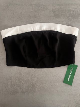 Top bandeau negro y blanco