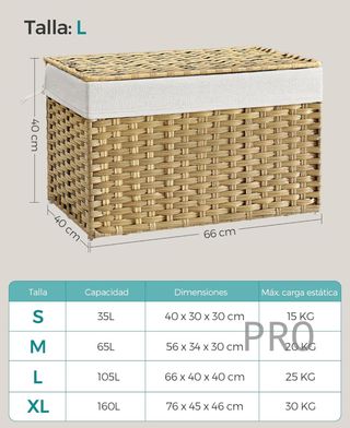 Cesto de ropa sucia Songmics