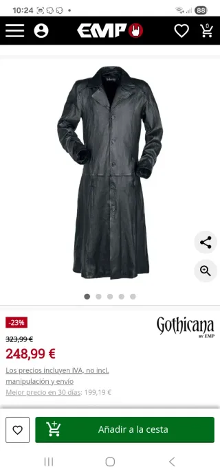 Chaquetón Piel Gas Gas Negro