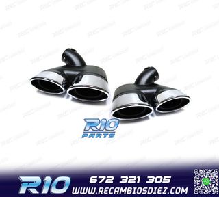 COLAS DE ESCAPE DOBLES OVALADAS MERCEDES W211 02-09 LOOK AMG