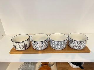 Set 4 ciotole aperitivo con vassoio