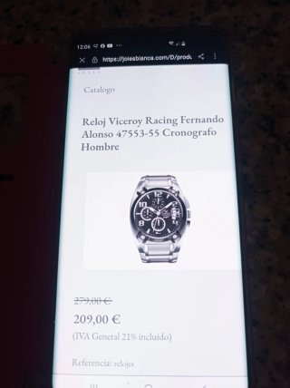 Reloj Viceroy Cronógrafo Negro y Plateado