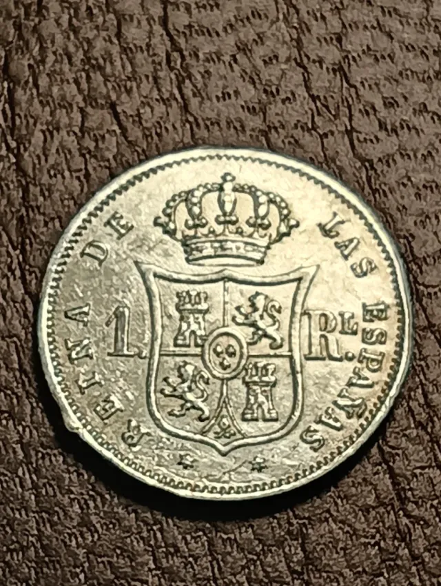 Moneda 1 Real 1862 Plata Isabel II