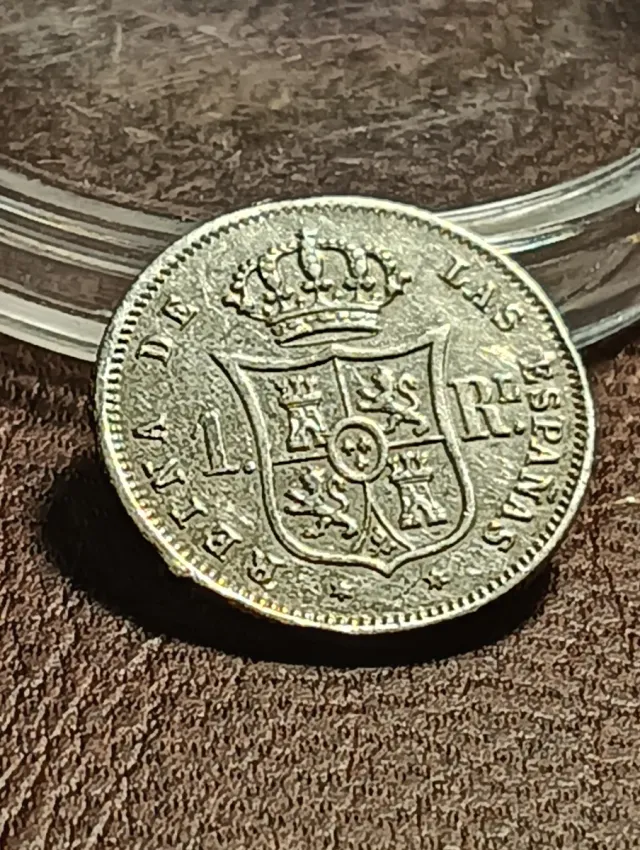Moneda 1 Real 1862 Plata Isabel II