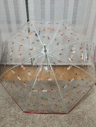 Paraguas transparente perros salchicha