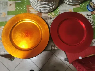 6 Sottopiatti Oro e Rosso