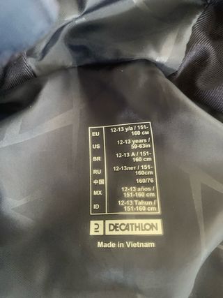 Abrigo largo Kipsta azul Talla 12-13 Años /151-160