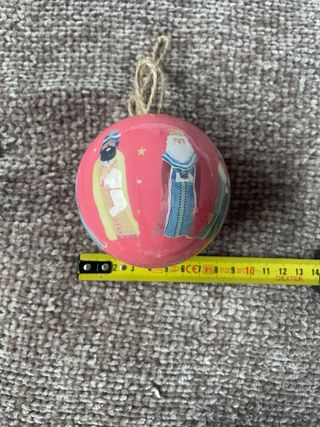 14 Bolas Navideñas Reyes Magos Verde y Rojo