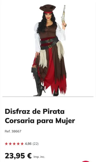 Disfraz Pirata Corsario Atosa XXL