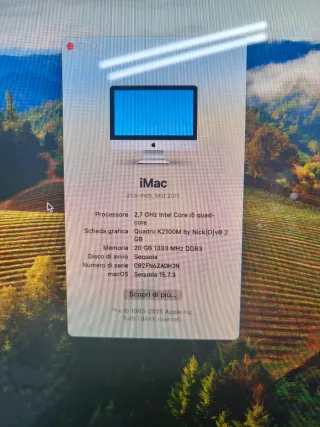 iMac 21.5 OSX Sequoia Logic Pro Windows Parallel