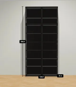 Estantería Ikea Besta negra 8 puertas 257x120x41,5