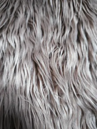 Abrigo pelo sintético mujer beige