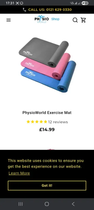 Mat pilates / Yoga Physio World 1,5 cm