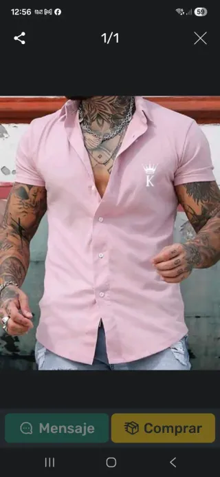 Camisa de hombre rosa