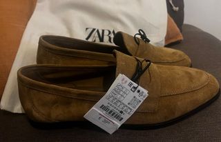Mocasines Zara Piel Marrón Talla 41