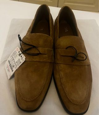 Mocasines Zara Piel Marrón Talla 41