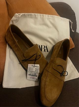 Mocasines Zara Piel Marrón Talla 41