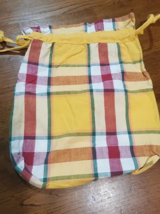 Sacchetto cotone fantasia a quadri