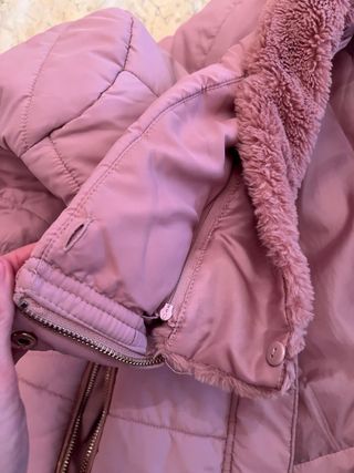 Cazadora corta rosa mujer cuello pelo