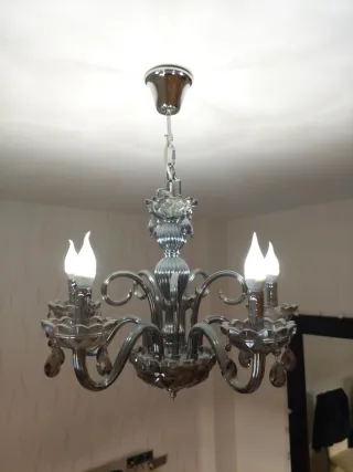 Lámpara de techo colgante cristal y metal