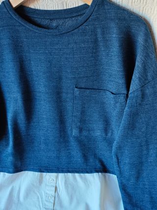 jersey azul + camisa blanca talla M mujer