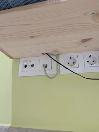 Mueble Pino con 6 Cestas Metálicas 93x21x30 cm