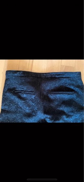 Pantalón negro jacquard