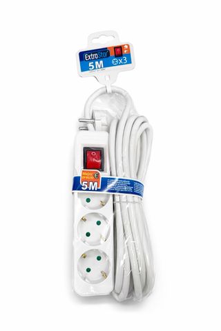Regleta 5M 3 Tomas con Interruptor