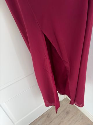 Vestido largo invitada rosa y rojo