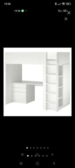 Litera Ikea Blanca,cajonera y puertas armario azul