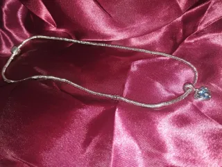 Collar Plata 925 Corazón Azul