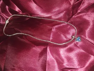 Collar Plata 925 Corazón Azul