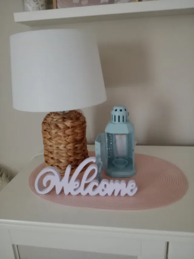 Candelabro azul metal y cristal sin estrenar