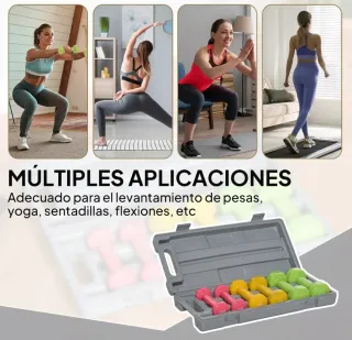 Set di 6 manubri colorati con borsa