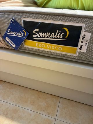 Cama Canapé + Colchón + 2 Mesillas