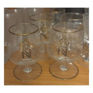 Set 5 Bicchieri Napoleone Vetro Dorato