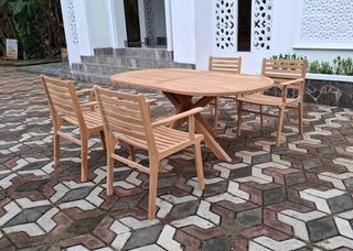 Pack 6 Sillas Teca Roma Jardín