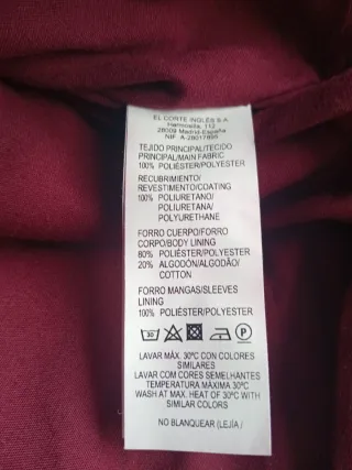 Chubasquero brillante morado/rojo talla M