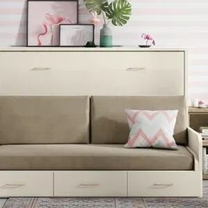 CAMA ABATIBLE 135×190 CON CAJONES SONRÍE