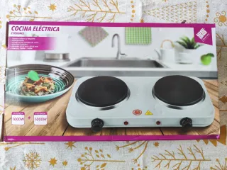 Cocina Eléctrica Portátil 2 Fogones 2000W