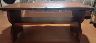 Mesa baja de olmo estilo mediados de siglo